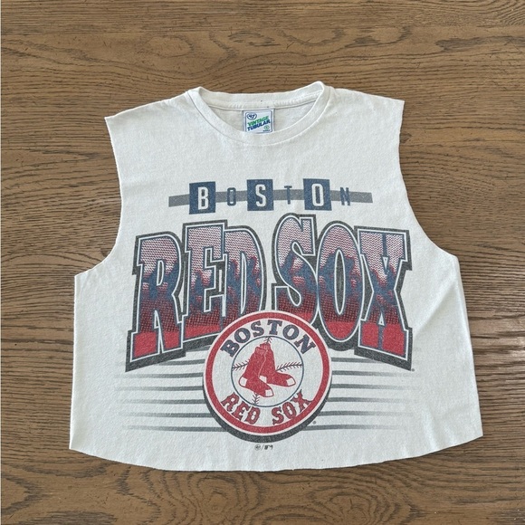 ‘47 Brand Tops - Vintage 1997 Boston Red Sox Cropped Muscle Tank ‘47 Brand Streetwear MLB Custom